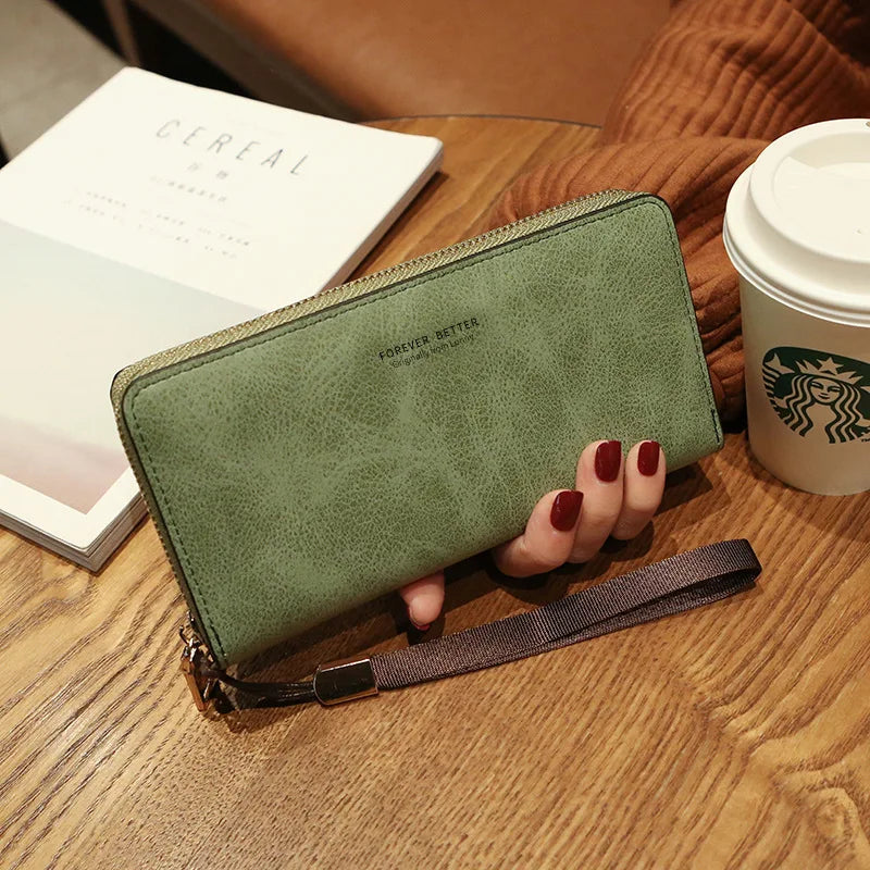 Women Long Wallet Pu Leather Card Holder Large Capacity Female Multi-function Coin Purse Clutch Money Bag Phone Wristlet Handbag