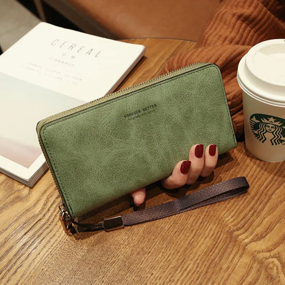 Women Long Wallet Pu Leather Card Holder Large Capacity Female Multi-function Coin Purse Clutch Money Bag Phone Wristlet Handbag