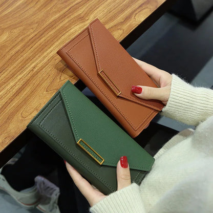 Women Long Wallet Pu Leather Card Holder Large Capacity Female Multi-function Coin Purse Clutch Money Bag Phone Wristlet Handbag