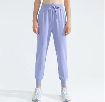 Women Loose Drawstring Trousers Casual Joggers Wide Leg Sweatpants High Waist Sporty Female Clothes