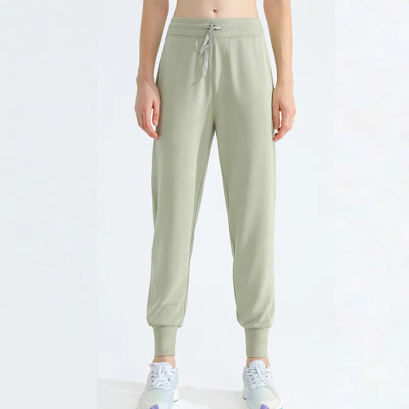 Women Loose Drawstring Trousers Casual Joggers Wide Leg Sweatpants High Waist Sporty Female Clothes