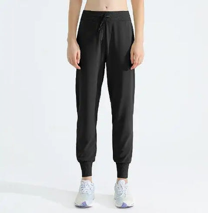 Women Loose Drawstring Trousers Casual Joggers Wide Leg Sweatpants High Waist Sporty Female Clothes