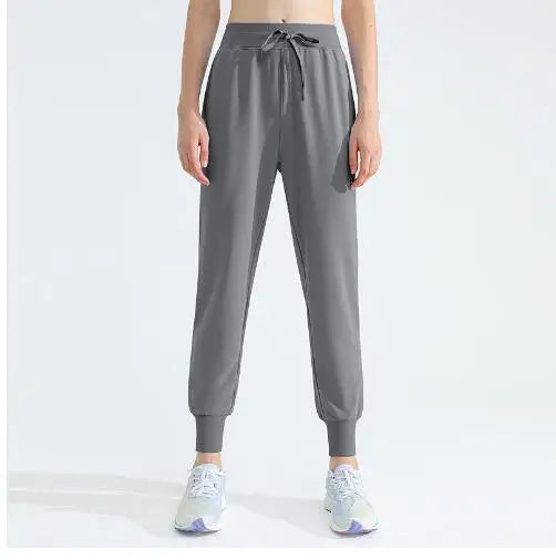 Women Loose Drawstring Trousers Casual Joggers Wide Leg Sweatpants High Waist Sporty Female Clothes