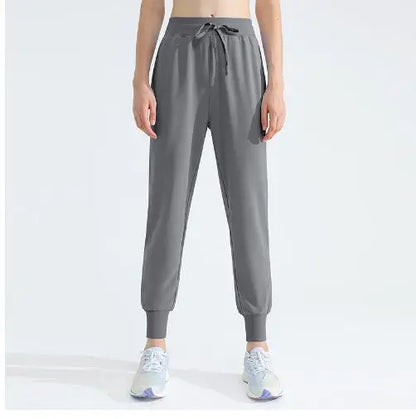 Women Loose Drawstring Trousers Casual Joggers Wide Leg Sweatpants High Waist Sporty Female Clothes