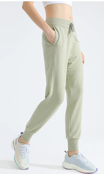 Women Loose Drawstring Trousers Casual Joggers Wide Leg Sweatpants High Waist Sporty Female Clothes