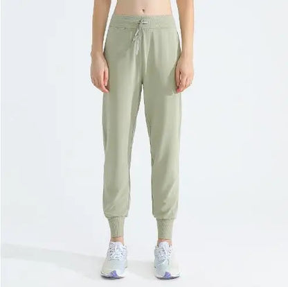 Women Loose Drawstring Trousers Casual Joggers Wide Leg Sweatpants High Waist Sporty Female Clothes