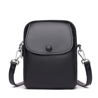 Women Luxury Solid Genuine Leather Shoulder Messenger Bags Cow Leather Small Phone Bag Wallets Fashion Female Messenger Tote Sac