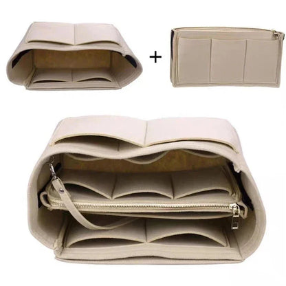 Women Make Up Organizer Felt Insert Bag Handbag Travel Inner Purse Portable Cosmetic Fit Various Brand Bags for Female