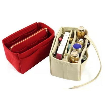 Women Make Up Organizer Felt Insert Bag Handbag Travel Inner Purse Portable Cosmetic Fit Various Brand Bags for Female