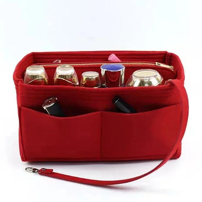 Women Make Up Organizer Felt Insert Bag Handbag Travel Inner Purse Portable Cosmetic Fit Various Brand Bags for Female