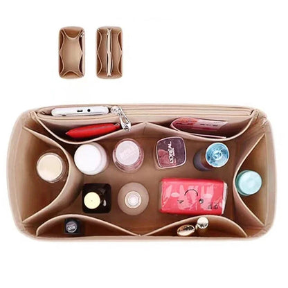Women Make Up Organizer Felt Insert Bag Handbag Travel Inner Purse Portable Cosmetic Fit Various Brand Bags for Female