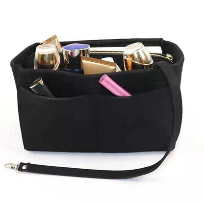 Women Make Up Organizer Felt Insert Bag Handbag Travel Inner Purse Portable Cosmetic Fit Various Brand Bags for Female