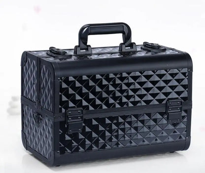 Women Makeup Case with Plastic Adjustable Divider Travel Makeup Suitcase Women Cosmetic Train Case Cosmetic Bag Women Makeup Bag