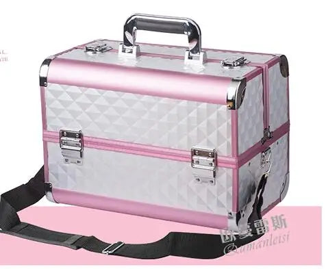 Women Makeup Case with Plastic Adjustable Divider Travel Makeup Suitcase Women Cosmetic Train Case Cosmetic Bag Women Makeup Bag