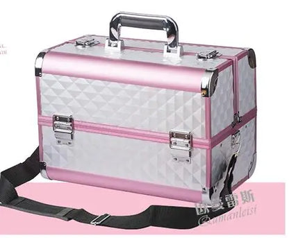 Women Makeup Case with Plastic Adjustable Divider Travel Makeup Suitcase Women Cosmetic Train Case Cosmetic Bag Women Makeup Bag