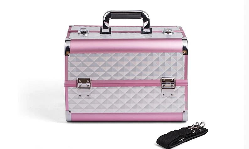 Women Makeup Case with Plastic Adjustable Divider Travel Makeup Suitcase Women Cosmetic Train Case Cosmetic Bag Women Makeup Bag