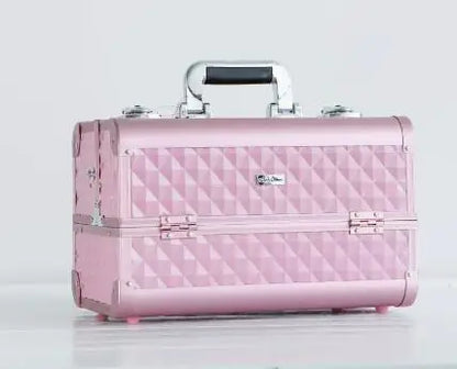 Women Makeup Case with Plastic Adjustable Divider Travel Makeup Suitcase Women Cosmetic Train Case Cosmetic Bag Women Makeup Bag