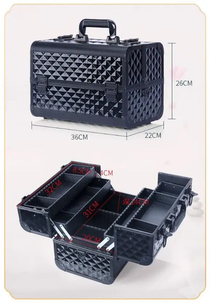 Women Makeup Case with Plastic Adjustable Divider Travel Makeup Suitcase Women Cosmetic Train Case Cosmetic Bag Women Makeup Bag