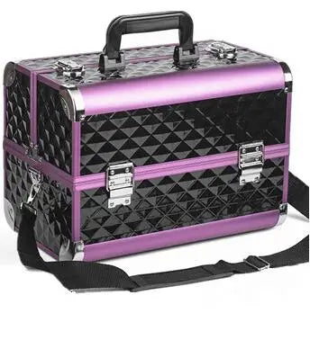 Women Makeup Case with Plastic Adjustable Divider Travel Makeup Suitcase Women Cosmetic Train Case Cosmetic Bag Women Makeup Bag