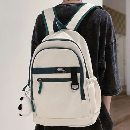 Women Male White Waterproof Travel Backpack Men Female Leisure Book Bag Lady Laptop College Backpack Fashion Boy Girl School Bag