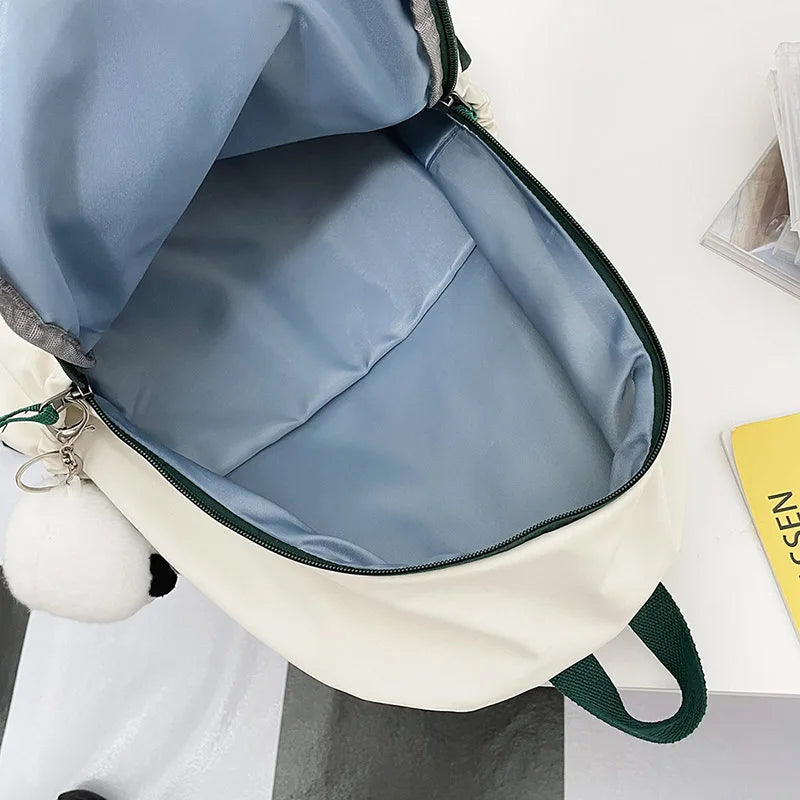 Women Male White Waterproof Travel Backpack Men Female Leisure Book Bag Lady Laptop College Backpack Fashion Boy Girl School Bag