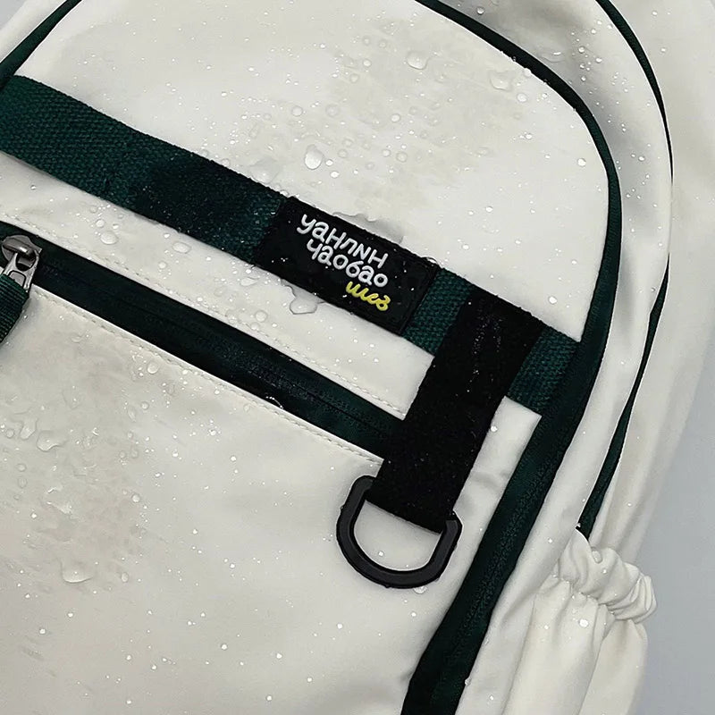 Women Male White Waterproof Travel Backpack Men Female Leisure Book Bag Lady Laptop College Backpack Fashion Boy Girl School Bag