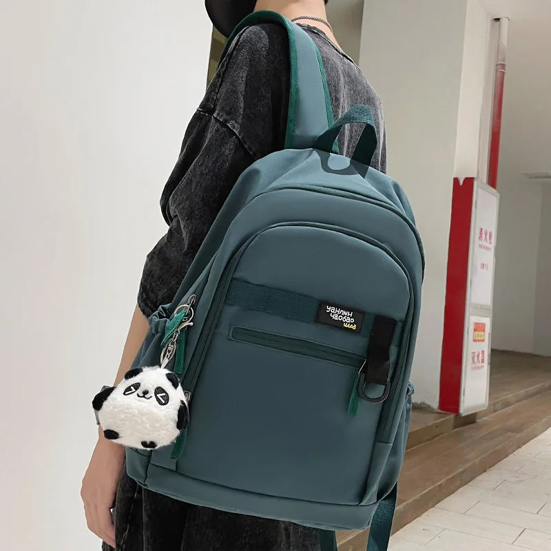 Women Male White Waterproof Travel Backpack Men Female Leisure Book Bag Lady Laptop College Backpack Fashion Boy Girl School Bag