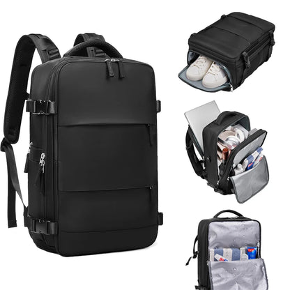 Women Man Laptop Backpack 15.6inch Teenage Girl USB Charging School Book Independent Shoe Bag Travel Backpacks Outdoor Luggage