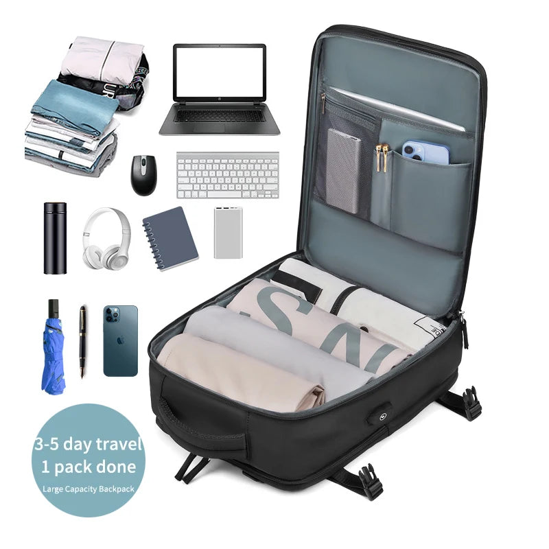 Women Man Laptop Backpack 15.6inch Teenage Girl USB Charging School Book Independent Shoe Bag Travel Backpacks Outdoor Luggage