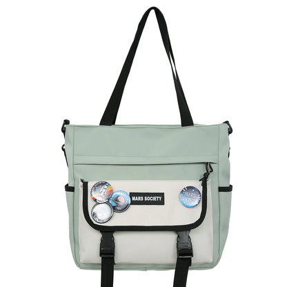 Women Men Cool Handbag Trendy Female High Capacity Crossbody Bags Teen Lady Badge Shoulder Bag Fashion Girl Boy Travel Messenger