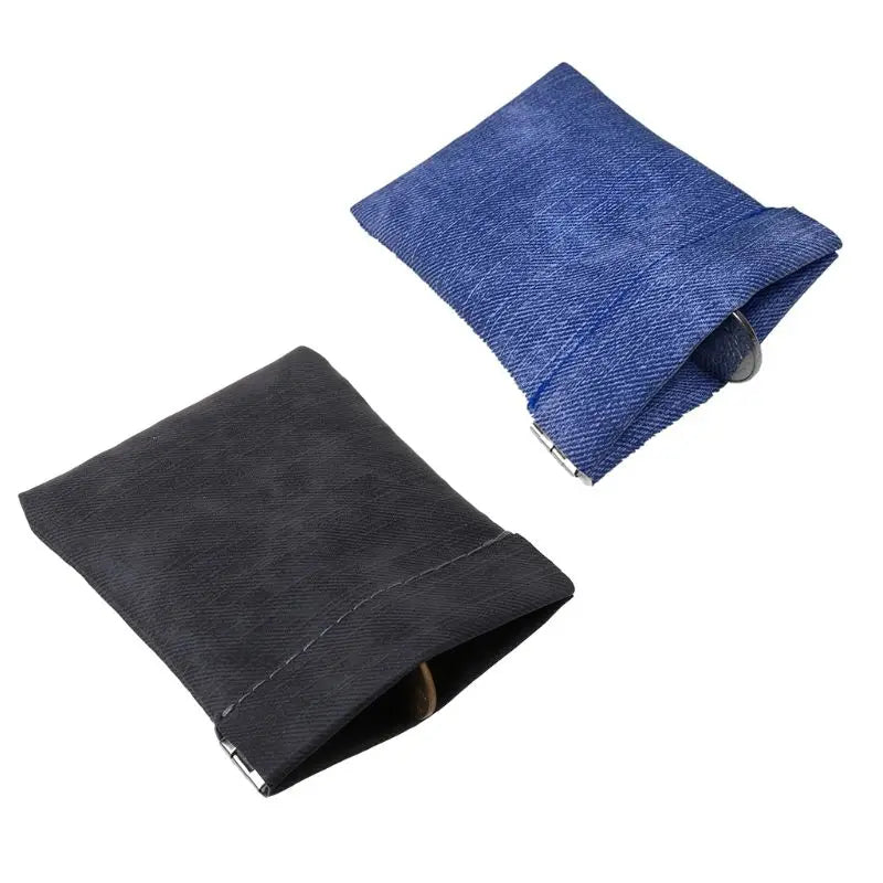 Women Men Frosted Leather Mini Coin Change Purse Wallet  Strong Metal Spring Closure Small Soft Bag