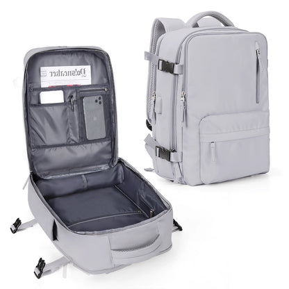 Women Men Large Capacity 15.6 16 Inch Laptop Backpack USB Charging Waterproof School Backpack Independent Shoe Bag