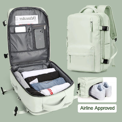 Women Men Large Capacity 15.6 16 Inch Laptop Backpack USB Charging Waterproof School Backpack Independent Shoe Bag