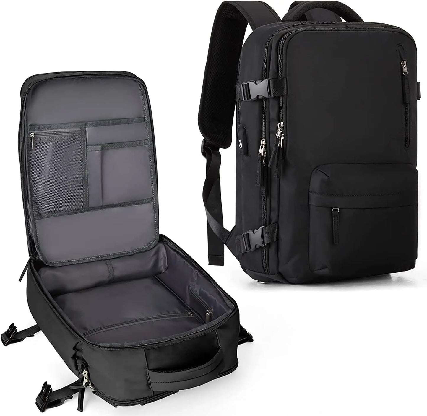 Women Men Large Capacity 15.6 16 Inch Laptop Backpack USB Charging Waterproof School Backpack Independent Shoe Bag