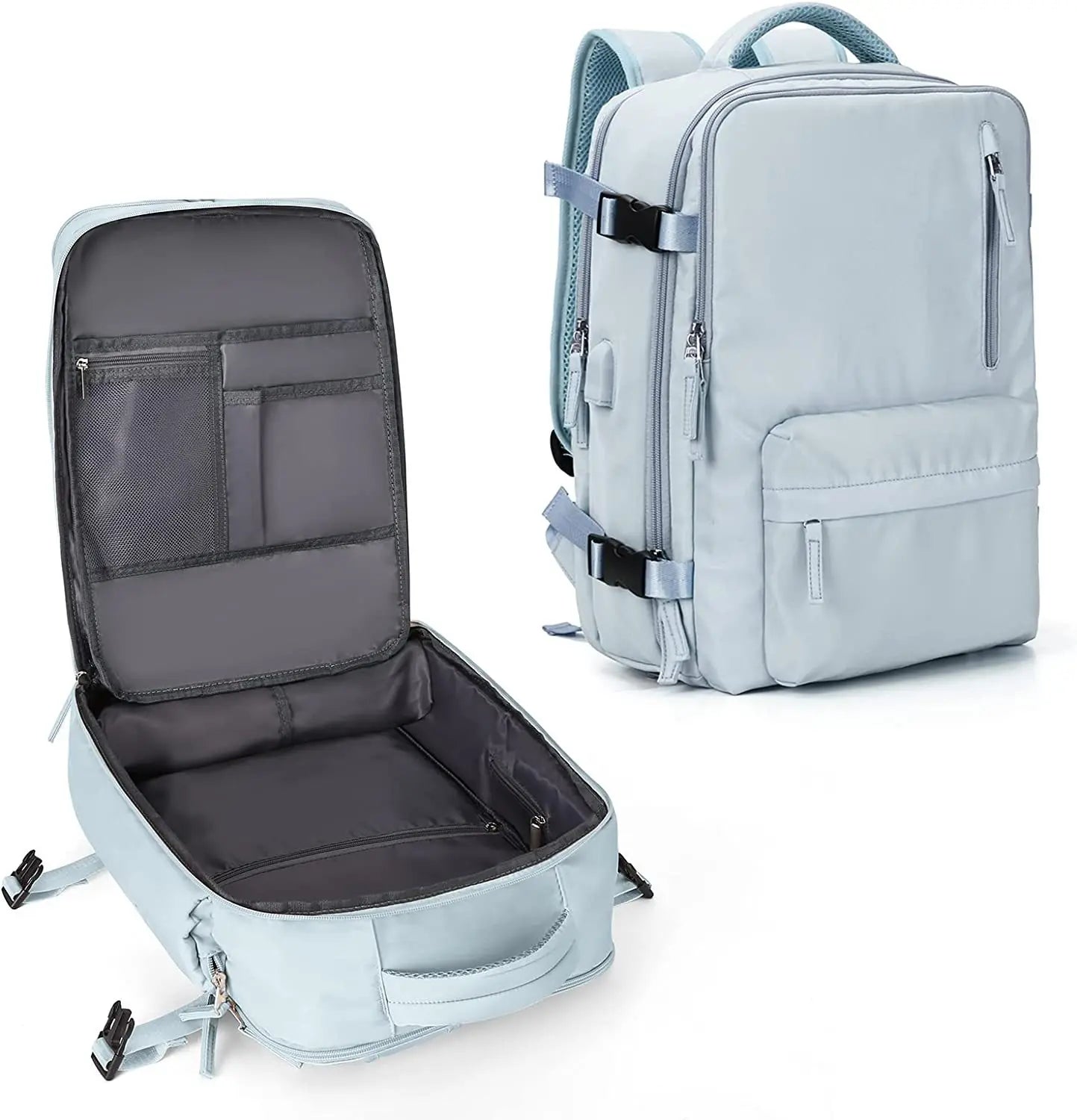 Women Men Large Capacity 15.6 16 Inch Laptop Backpack USB Charging Waterproof School Backpack Independent Shoe Bag