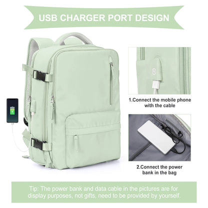 Women Men Large Capacity 15.6 16 Inch Laptop Backpack USB Charging Waterproof School Backpack Independent Shoe Bag