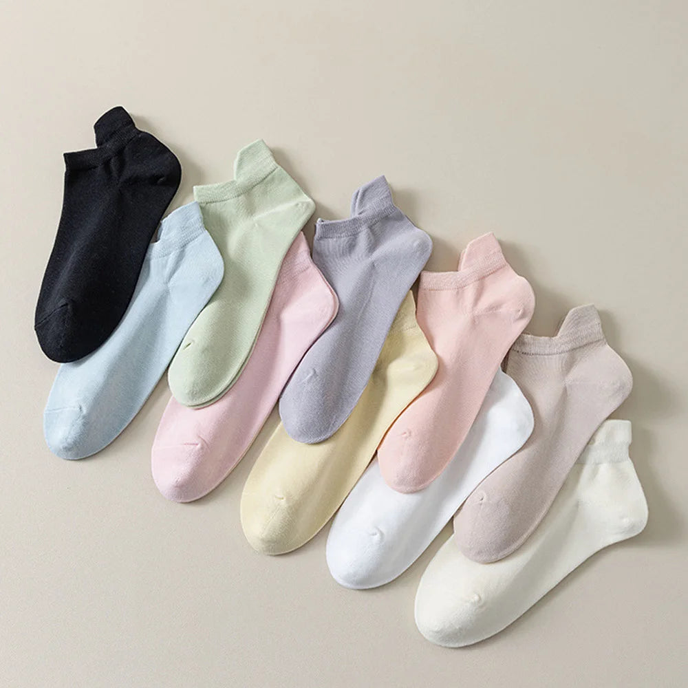 Women Men Socks Couple Student Cotton New Sporty Running Solid Color Boat Ankle Socks