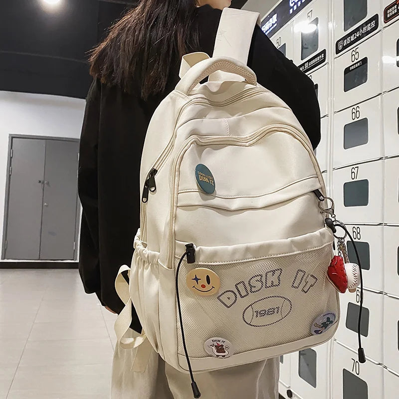 Women Men Waterproof Leisure Mesh Book Bag School Girl Boy Travel Fashion Lady Male Badge College Backpack Female Net Laptop Bag