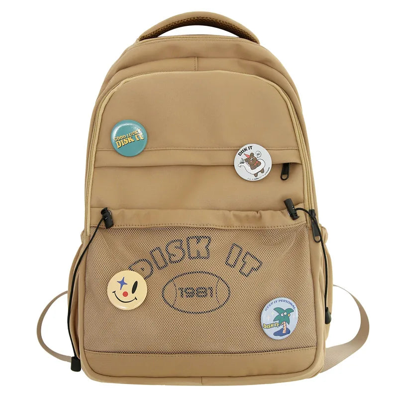 Women Men Waterproof Leisure Mesh Book Bag School Girl Boy Travel Fashion Lady Male Badge College Backpack Female Net Laptop Bag