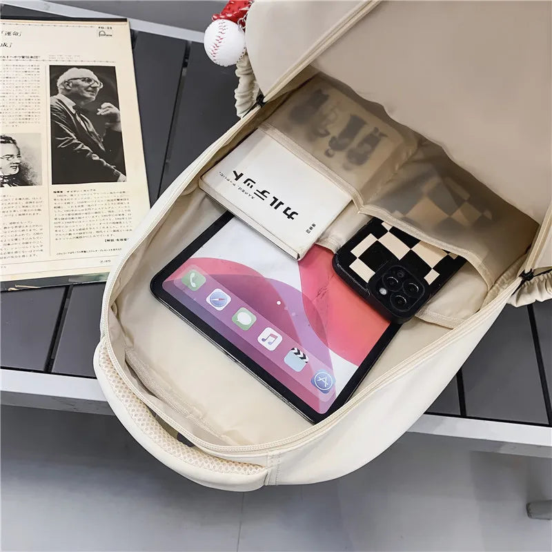 Women Men Waterproof Leisure Mesh Book Bag School Girl Boy Travel Fashion Lady Male Badge College Backpack Female Net Laptop Bag