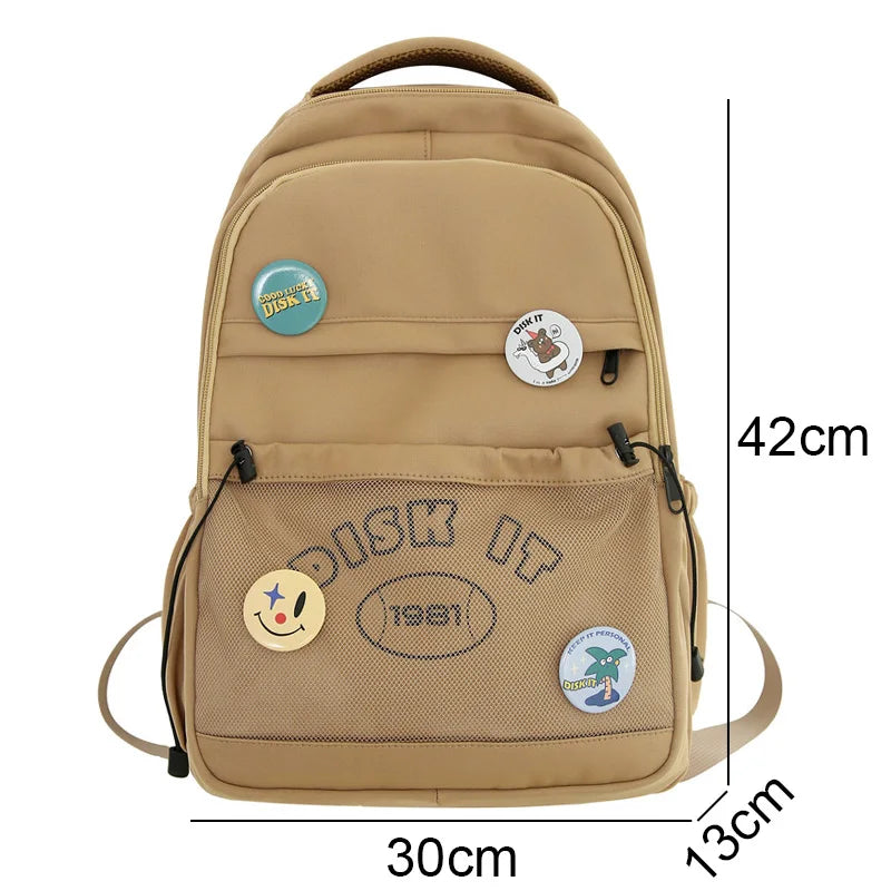 Women Men Waterproof Leisure Mesh Book Bag School Girl Boy Travel Fashion Lady Male Badge College Backpack Female Net Laptop Bag