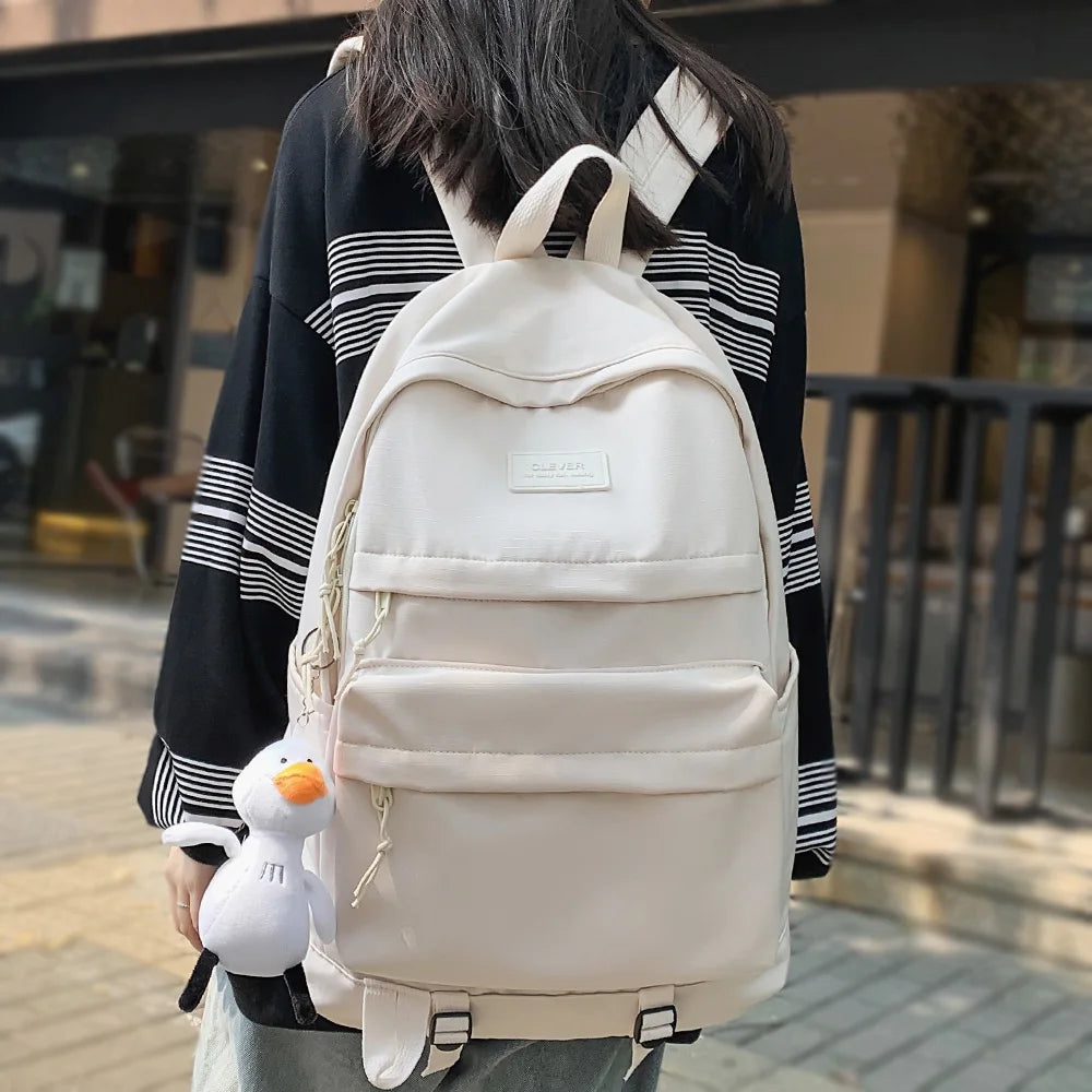 Women Men Waterproof Nylon School Backpack Lady Laptop Cute Student Bag Fashion Cool Boy Girl Backpack Travel Female College Bag