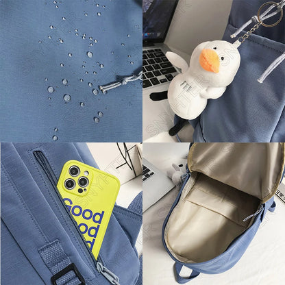 Women Men Waterproof Nylon School Backpack Lady Laptop Cute Student Bag Fashion Cool Boy Girl Backpack Travel Female College Bag