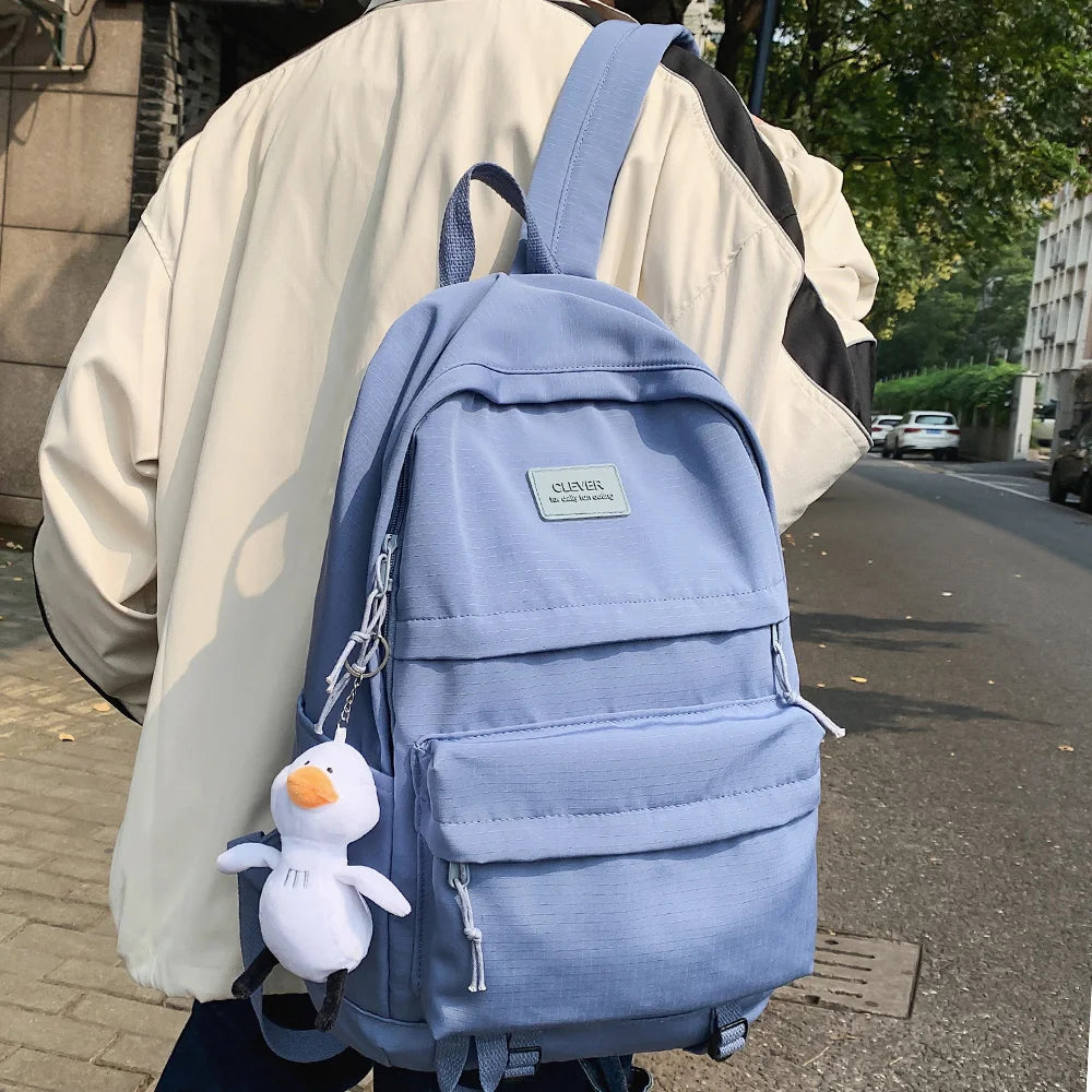 Women Men Waterproof Nylon School Backpack Lady Laptop Cute Student Bag Fashion Cool Boy Girl Backpack Travel Female College Bag
