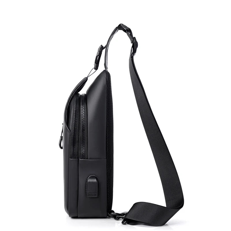 Women & Men's Sling Bag Shoulder Crossbody Backpack Waterproof Chest Bag with USB Charging Port Lightweight Casual Daypack