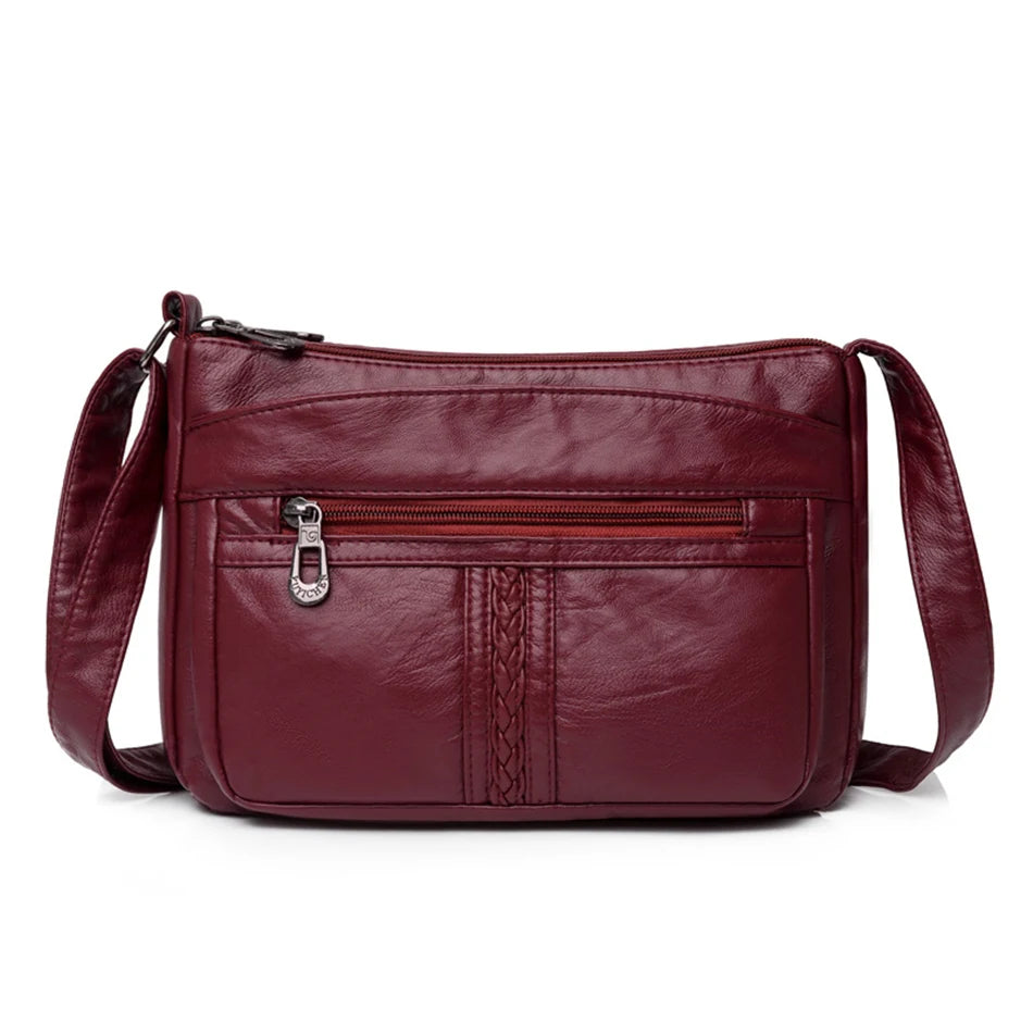 Women Messenger Bag Summer Style Fashion Shoulder Bag 2021 Super Soft Leather Crossbody Bags for Women 4 Pockets Sac A Main New