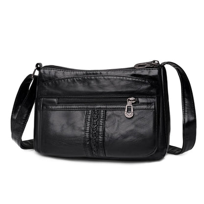 Women Messenger Bag Summer Style Fashion Shoulder Bag 2021 Super Soft Leather Crossbody Bags for Women 4 Pockets Sac A Main New