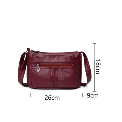 Women Messenger Bag Summer Style Fashion Shoulder Bag 2021 Super Soft Leather Crossbody Bags for Women 4 Pockets Sac A Main New