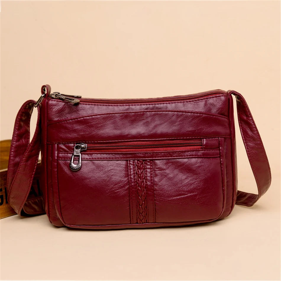 Women Messenger Bag Summer Style Fashion Shoulder Bag 2021 Super Soft Leather Crossbody Bags for Women 4 Pockets Sac A Main New