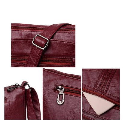 Women Messenger Bag Summer Style Fashion Shoulder Bag 2021 Super Soft Leather Crossbody Bags for Women 4 Pockets Sac A Main New